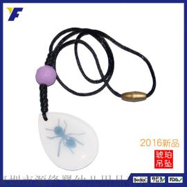 人造琥珀项链旅游纪念品礼品 欧美风波罗的海天然昆虫琥珀吊坠
