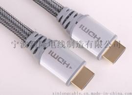 HDMI2.0 公-公,镀金 金属外壳 带编织网