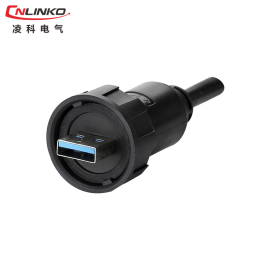 凌科直销USB3.0航空插头 防水插座防水公母座接头