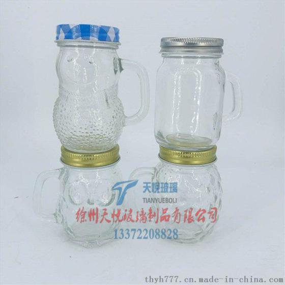 120g卡通玻璃把手杯雪人杯小菠萝杯小猫头鹰玻璃杯