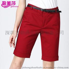 厂家直供2015新款夏季女裤韩版修身大码宽松直筒五分裤女休闲中裤一件代发