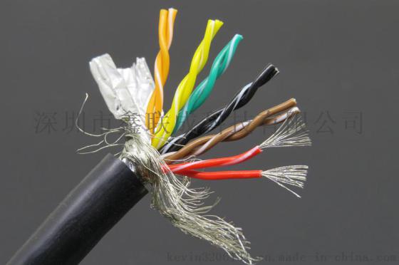 供应12芯耐折抗拉800万次(22AWG)TRVSP12*0.3双绞屏蔽拖链电缆