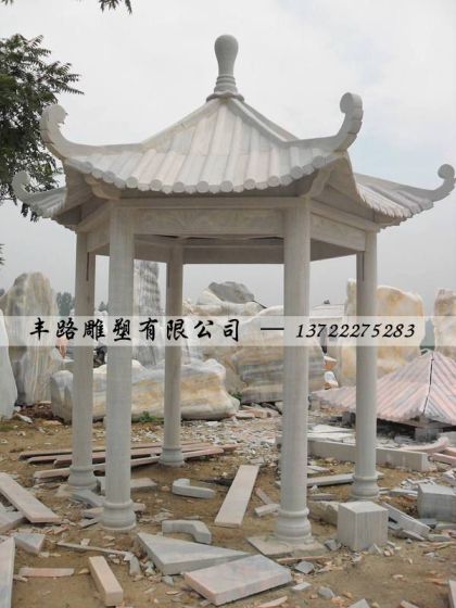 石雕凉亭 石雕长廊花架 大理石亭子价格