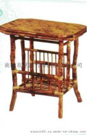 【夏思出品】美式乡村竹藤八角双层杂志架报刊架仿古做旧loft家具