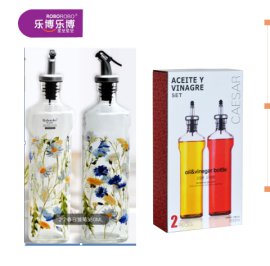 凯撒健康玻璃油瓶(兰花 两件套)