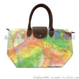 韩版潮流PU手提袋 撞色牛津布购物袋 大容量折叠礼品袋