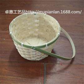 厂家供应热销款竹篮 纯手工编织 环保低碳 尺寸可定制