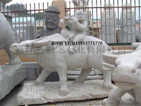 石雕卧牛，园林石雕，石雕牛