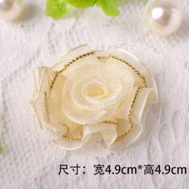 现货直销纯手工雪纱织带花 童装服装辅料饰品配件小花免费拿样