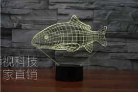 电商专供创意3D鱼立体灯批发 节日礼物深圳LED装饰个性小夜灯