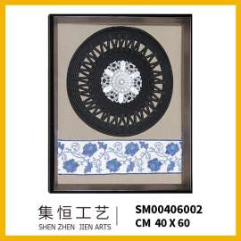 集恒实物画立体画手工画水墨中式高级会所样板房必备星级酒店挂画SM00406002
