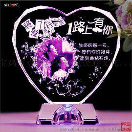 创意love刻字发光装饰品小摆件水晶内雕情人节送女朋友少女心礼品