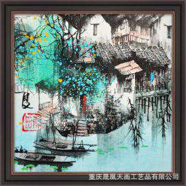 厂家直销 现代中式客厅装饰画 有框画水墨画墙壁挂画批发