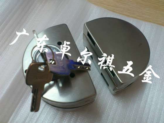 厂家直销不锈钢半圆玻璃门锁 中央玻璃门锁 304不锈钢玻璃锁