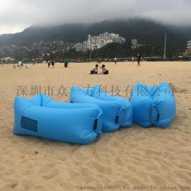 厂家户外沙滩沙发  便携式口袋充气垫午休床 旅行轻巧便捷充气床