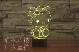 Hello Kitty创意3D造型氛围小夜灯 生日礼物 3D立体灯