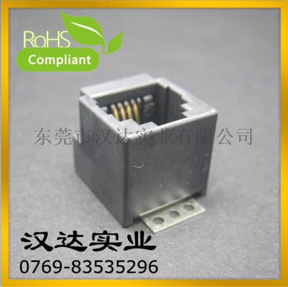 RJ11 4P4C 立式  180度立式全塑不带壳SMT JACK贴板式 电话接口