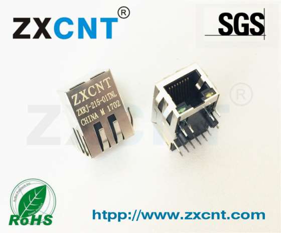 RJ45连接器千兆变压器带灯带弹网络插座HR911130C