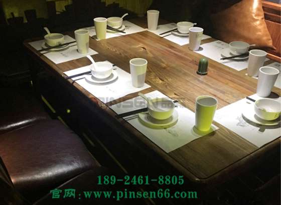 复古怀旧胡桃里音乐餐厅酒吧家具漫咖啡实木加铁艺桌子尺寸可定制(7900)