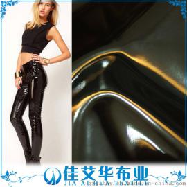 现货 四面弹镜面PU革 反光 镜子面抓毛底 高端品质 假皮料